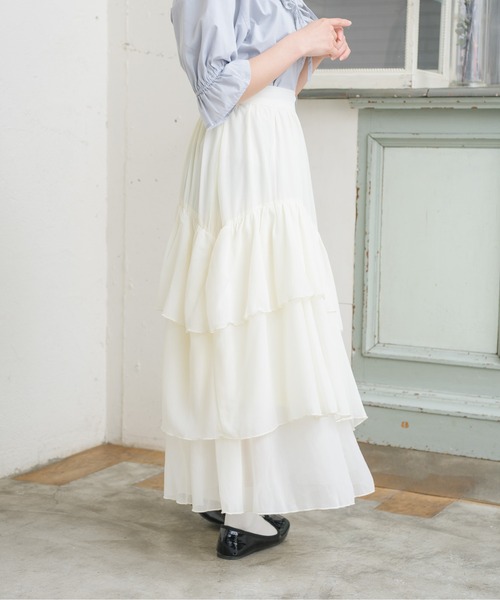 ems excite（エムズエキサイト）の「イレヘムティアードSK（スカート・レディース・ライトブルー/オフホワイト/ピンク・FREE）」の10枚目の写真