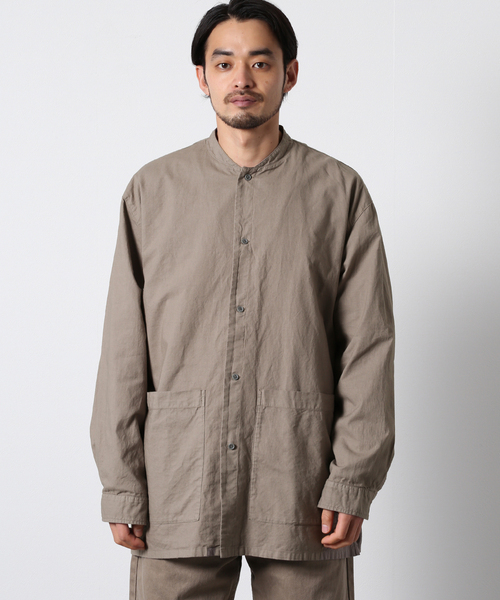 JOURNAL STANDARD J.S HOMESTEAD(ジャーナルスタンダードホームステッド)の「【j.s.homestead】SHEETING PAJAMA シャツ(シャツ/ブラウス・メンズ・グレー/アイボリー/スミクロ・MEDIUM/LARGE)」の5枚目の写真