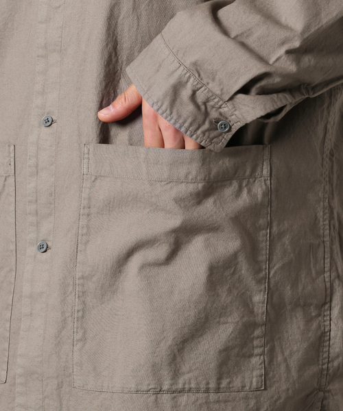 JOURNAL STANDARD J.S HOMESTEAD(ジャーナルスタンダードホームステッド)の「【j.s.homestead】SHEETING PAJAMA シャツ(シャツ/ブラウス・メンズ・グレー/アイボリー/スミクロ・MEDIUM/LARGE)」の12枚目の写真