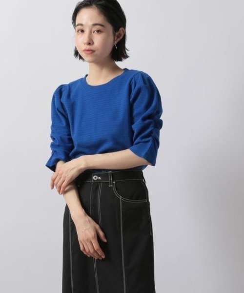 LOWRYS FARM(ローリーズファーム)の「ハニカムパワショル5S 278723(Tシャツ/カットソー・レディース・オフホワイト/ブラック/ブラウン/ブルー/ピンク・FREE)」の4枚目の写真