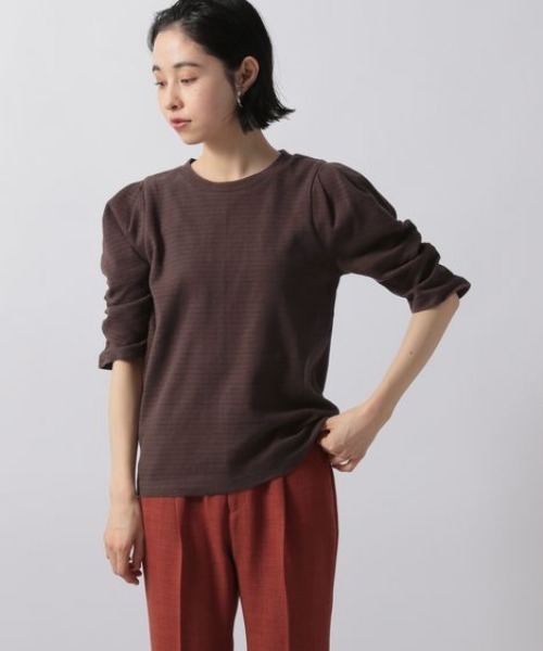 LOWRYS FARM(ローリーズファーム)の「ハニカムパワショル5S 278723(Tシャツ/カットソー・レディース・オフホワイト/ブラック/ブラウン/ブルー/ピンク・FREE)」の6枚目の写真