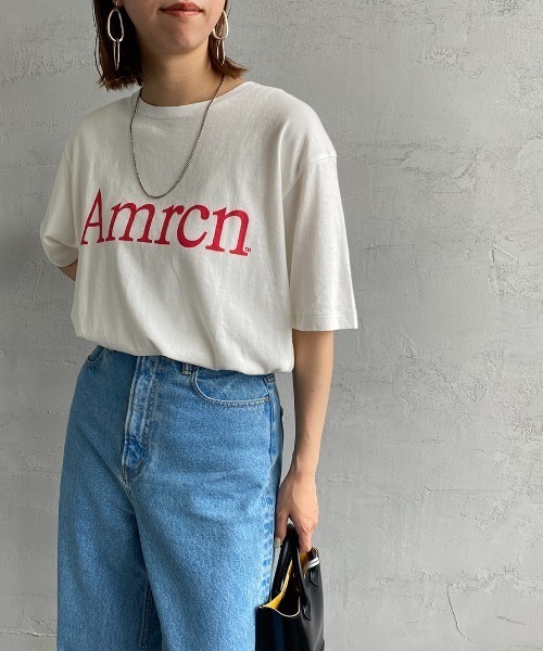 Americana アメリカーナ Amrcn ロゴプリントtシャツ Tシャツ カットソー Americana アメリカーナ のファッション通販 Zozotown