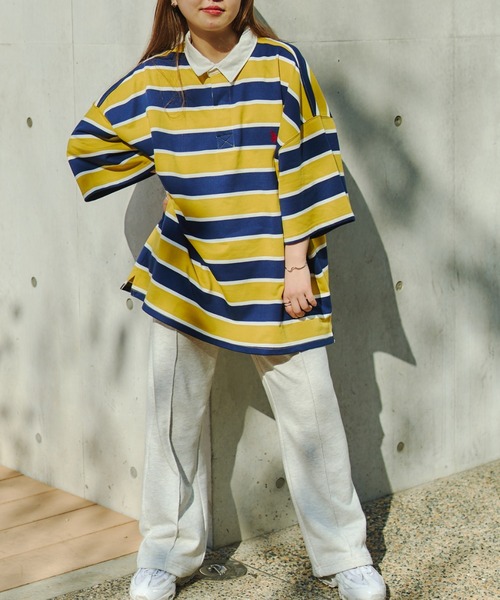 セール】半袖ボーダーラガーシャツ（シャツ/ブラウス）｜U.S. POLO