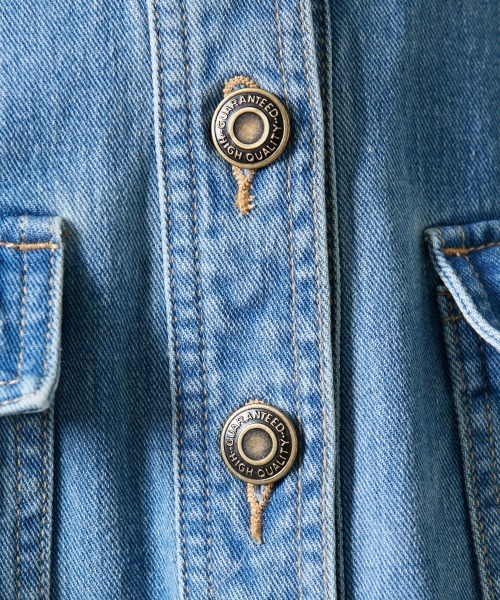 ROSE FAN FAN（ローズファンファン）の「大きいサイズ 綿100％フロントボタンデニムロングスカート ローズファンファン（デニムスカート・レディース・ネイビー系/ブルー系・3L/L/4L/LL）」の5枚目の写真