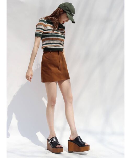 EVRIS（エヴリス）の「ツイルミニスカート（スカート・レディース・ブラック/ブラウン/アイボリー・SMALL/MEDIUM）」の14枚目の写真