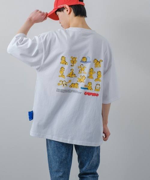 B ONE SOUL（ビーワンソウル）の「【Sequence by B ONE SOUL × GARFIELD】ポーズ バリエーション バックプリント Tシャツ（Tシャツ/カットソー・メンズ・ホワイト/イエロー/チョコ・LARGE/MEDIUM）」の7枚目の写真