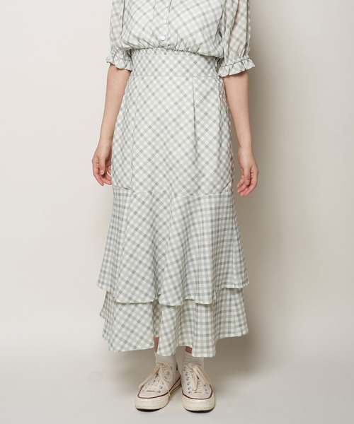 paravion(パラビオン)の「チェックスカート(スカート・レディース・ブルー/グリーン・ONESIZE)」の2枚目の写真