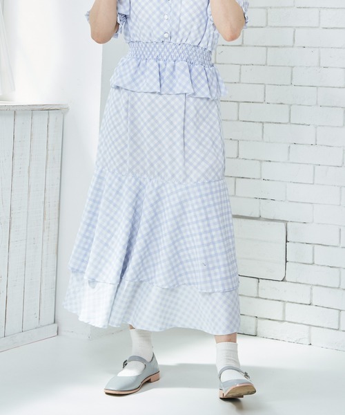paravion(パラビオン)の「チェックスカート(スカート・レディース・ブルー/グリーン・ONESIZE)」の6枚目の写真