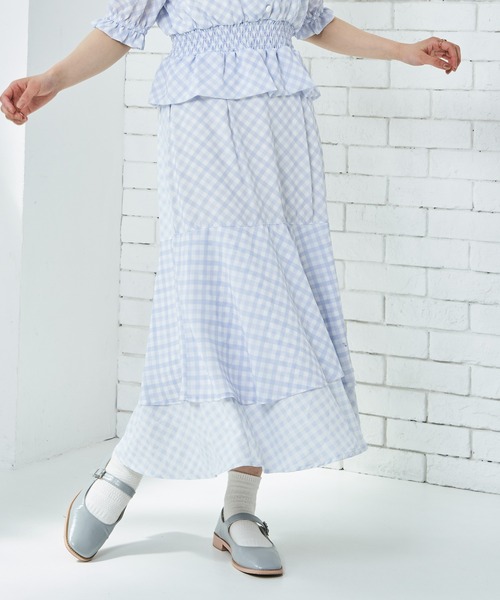 paravion(パラビオン)の「チェックスカート(スカート・レディース・ブルー/グリーン・ONESIZE)」の7枚目の写真