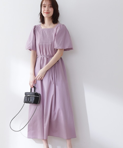 N.(N. Natural Beauty Basic)(エヌエヌナチュラルビューティーベーシック)の「【S Size Line】コットンローンフロントピンタックワンピース(ワンピース・レディース・ブラック/レッド/ピンク/グリーン・SMALL/MEDIUM)」の1枚目の写真