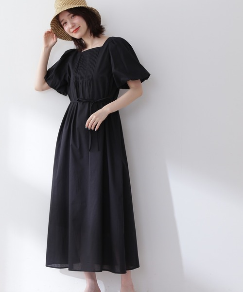 N.(N. Natural Beauty Basic)(エヌエヌナチュラルビューティーベーシック)の「【S Size Line】コットンローンフロントピンタックワンピース(ワンピース・レディース・ブラック/レッド/ピンク/グリーン・SMALL/MEDIUM)」の2枚目の写真