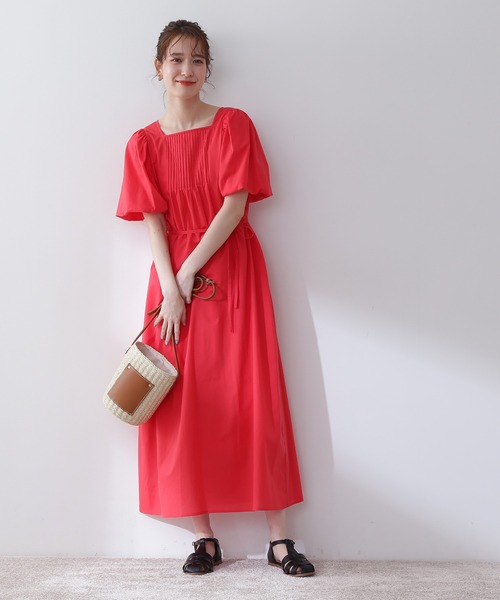 N.(N. Natural Beauty Basic)(エヌエヌナチュラルビューティーベーシック)の「【S Size Line】コットンローンフロントピンタックワンピース(ワンピース・レディース・ブラック/レッド/ピンク/グリーン・SMALL/MEDIUM)」の5枚目の写真