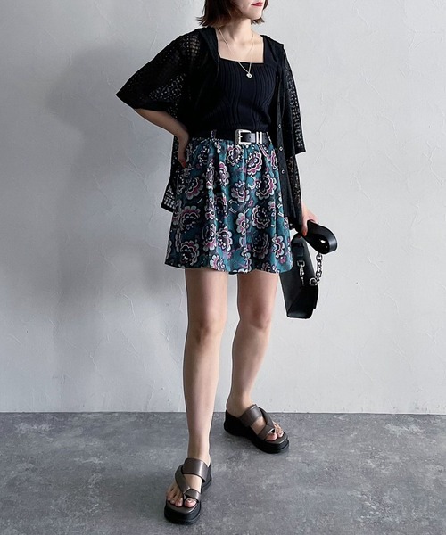 PAGEBOY（ページボーイ）の「モードアロハショートパンツ（その他パンツ・レディース・オフホワイト/ターコイズブルー/パープル系その他・FREE）」の9枚目の写真