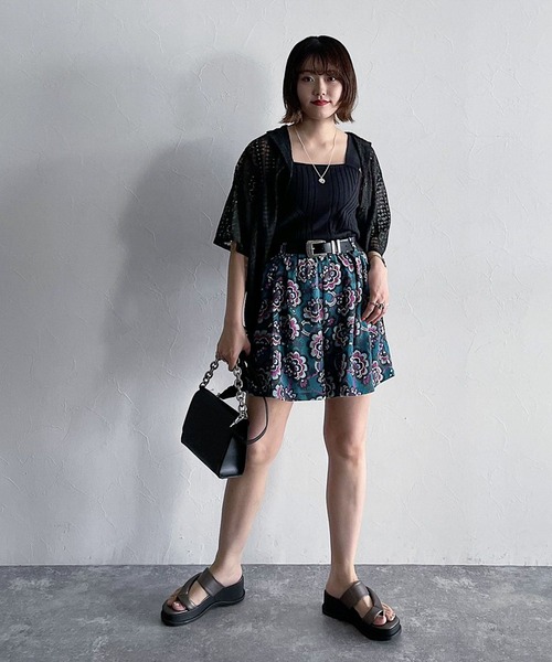 PAGEBOY（ページボーイ）の「モードアロハショートパンツ（その他パンツ・レディース・オフホワイト/ターコイズブルー/パープル系その他・FREE）」の10枚目の写真