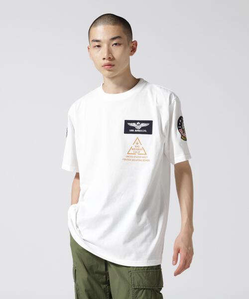 AVIREX（アヴィレックス）の「トップガン パッチ アンド プリント Tシャツ / S/S TOP GUN PATCH-N-PRINT T-SHIRT / アヴィレックス / AVIREX（Tシャツ/カットソー・メンズ・ネイビー/ホワイト・X-LARGE/XX-LARGE/MEDIUM/LARGE）」の3枚目の写真