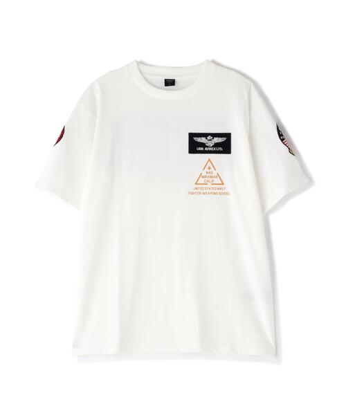 AVIREX（アヴィレックス）の「トップガン パッチ アンド プリント Tシャツ / S/S TOP GUN PATCH-N-PRINT T-SHIRT / アヴィレックス / AVIREX（Tシャツ/カットソー・メンズ・ネイビー/ホワイト・X-LARGE/XX-LARGE/MEDIUM/LARGE）」の9枚目の写真