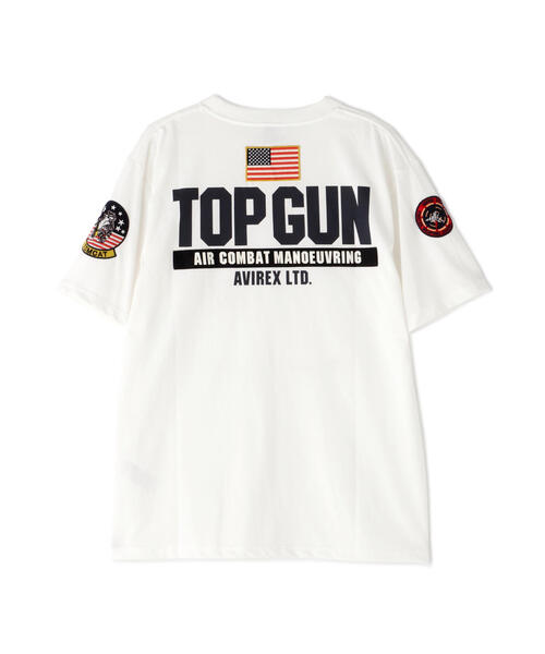 AVIREX（アヴィレックス）の「トップガン パッチ アンド プリント Tシャツ / S/S TOP GUN PATCH-N-PRINT T-SHIRT  / アヴィレックス / AVIREX（Tシャツ/カットソー）」 - WEAR [アヴィレックス] TOP GUN PATCHED L/S T-SHIRT/トップガン パッチド 長袖 Tシャツ 783-39300