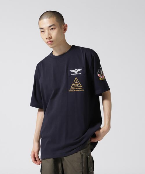AVIREX（アヴィレックス）の「トップガン パッチ アンド プリント Tシャツ / S/S TOP GUN PATCH-N-PRINT T-SHIRT / アヴィレックス / AVIREX（Tシャツ/カットソー・メンズ・ネイビー/ホワイト・X-LARGE/XX-LARGE/MEDIUM/LARGE）」の12枚目の写真