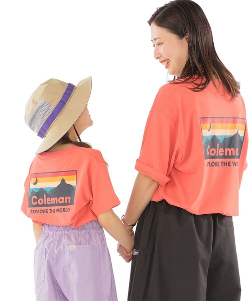 COLEMAN(コールマン)の「【WEB限定】Coleman:<家族おそろい><吸水速乾・UVカット>サンセット プリント TEE(100~150cm)(Tシャツ/カットソー・キッズ・ホワイト/オレンジ・100/110/120/130/140/150)」の2枚目の写真