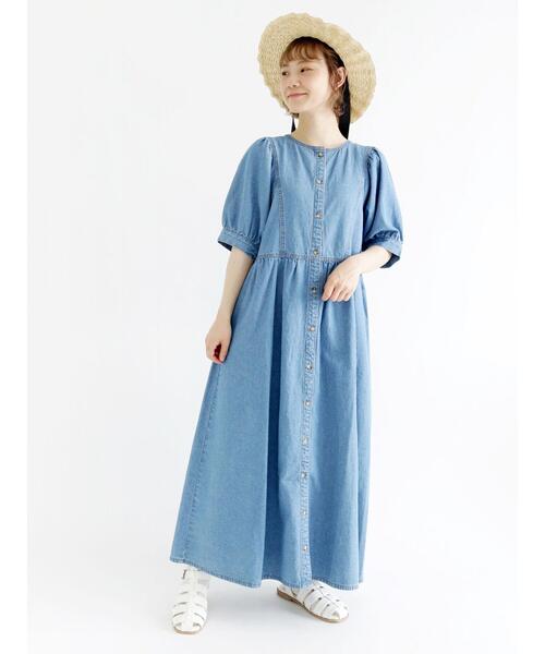 ehka sopo（エヘカソポ）の「デニム切替デザインワンピース（ワンピース・レディース・ブラック/ネイビー/ブルー・ﾌﾘ-）」の4枚目の写真