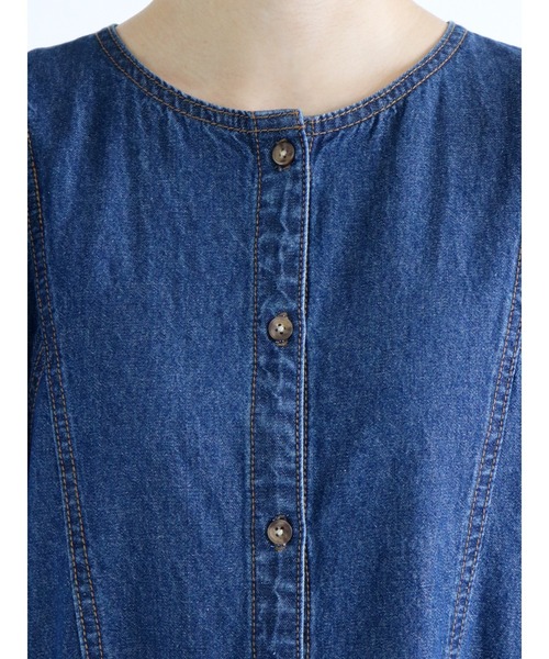 ehka sopo（エヘカソポ）の「デニム切替デザインワンピース（ワンピース・レディース・ブラック/ネイビー/ブルー・ﾌﾘ-）」の15枚目の写真