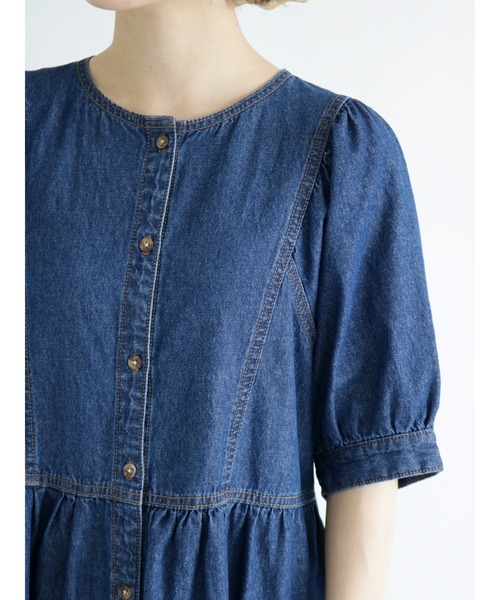 ehka sopo（エヘカソポ）の「デニム切替デザインワンピース（ワンピース・レディース・ブラック/ネイビー/ブルー・ﾌﾘ-）」の17枚目の写真