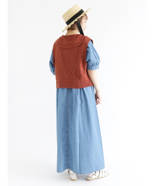 ehka sopo（エヘカソポ）の「デニム切替デザインワンピース（ワンピース・レディース・ブラック/ネイビー/ブルー・ﾌﾘ-）」の10枚目の写真