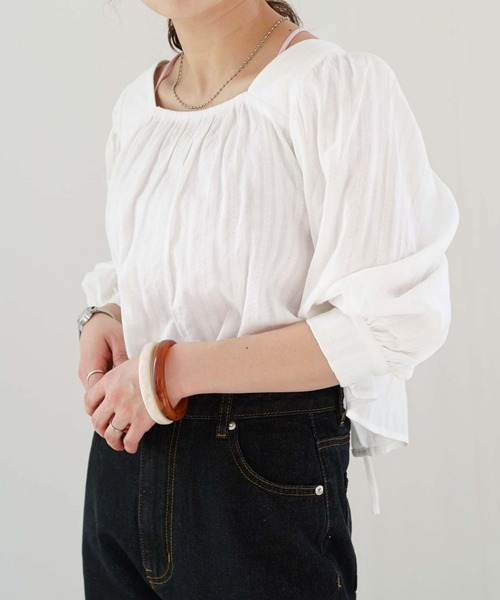 archives(アルシーヴ)の「からみ刺繍2wayブラウス(シャツ/ブラウス・レディース・オフホワイト/ピンク/グリーン系その他・MEDIUM)」の13枚目の写真