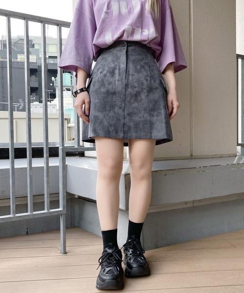 Figments（フィグメンツ）の「タイダイカーゴミニスカート（スカート・レディース・ブラック・FREE）」の2枚目の写真