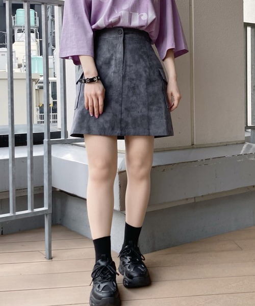 Figments（フィグメンツ）の「タイダイカーゴミニスカート（スカート・レディース・ブラック・FREE）」の9枚目の写真