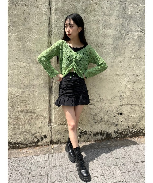 WC（ダブル シー）の「フロントギャザースカート（スカート・レディース・ホワイト/ブラック・FREE）」の8枚目の写真