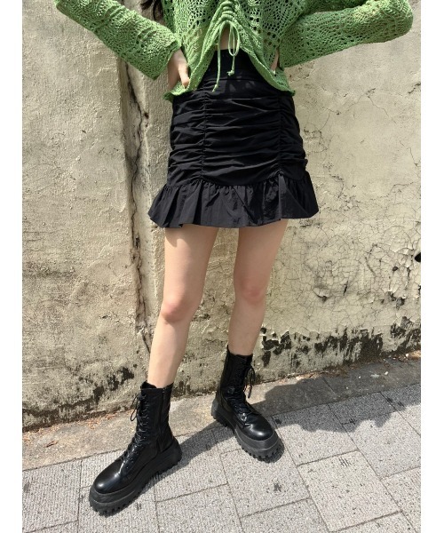 WC（ダブル シー）の「フロントギャザースカート（スカート・レディース・ホワイト/ブラック・FREE）」の10枚目の写真