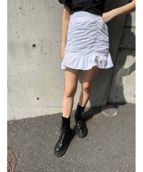 WC（ダブル シー）の「フロントギャザースカート（スカート・レディース・ホワイト/ブラック・FREE）」の18枚目の写真