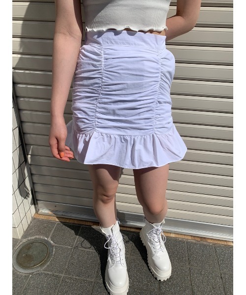 WC（ダブル シー）の「フロントギャザースカート（スカート・レディース・ホワイト/ブラック・FREE）」の12枚目の写真