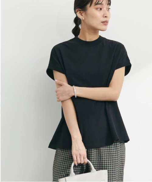 Petit fleur（プチフルール）の「・Petit Fleur モックネックTシャツ（Tシャツ/カットソー・レディース・ブラック/ブラウン/オフホワイト/グリーン・FREE）」の3枚目の写真