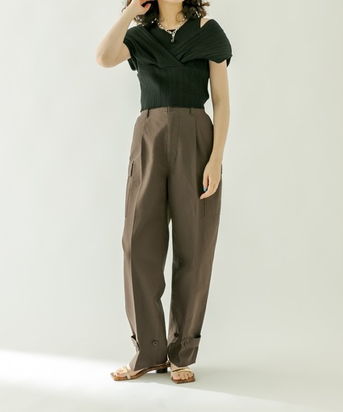 mystic（ミスティック）の「レイヤードクロスニット（ニット/セーター・レディース・ブラック/オフホワイト/ブルー/キャメル・FREE）」の11枚目の写真