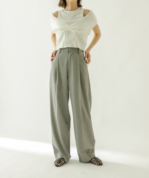 mystic（ミスティック）の「レイヤードクロスニット（ニット/セーター・レディース・ブラック/オフホワイト/ブルー/キャメル・FREE）」の16枚目の写真