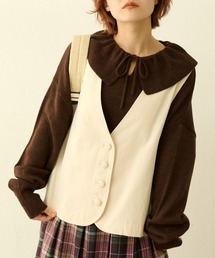 MERLOT | ノーカラーコットンベスト(ベスト)