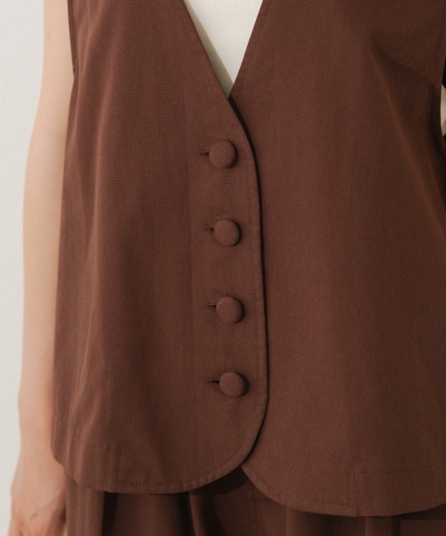 MERLOT（メルロー）の「ノーカラーコットンベスト（ベスト・レディース・ブラック/ブラウン/ナチュラル・FREE）」の22枚目の写真