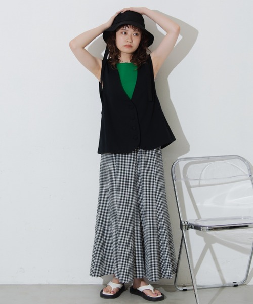 MERLOT（メルロー）の「ノーカラーコットンベスト（ベスト・レディース・ブラック/ブラウン/ナチュラル・FREE）」の19枚目の写真