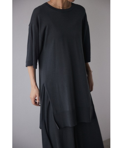 BLACK BY MOUSSY（ブラックバイマウジー）の「cotton washable tops（コットンウォッシャブルトップス）（ニット/セーター・レディース・グリーン/ボルドー/ライトブラック・FREE）」の2枚目の写真