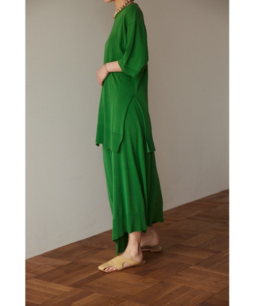 BLACK BY MOUSSY（ブラックバイマウジー）の「cotton washable tops（コットンウォッシャブルトップス）（ニット/セーター・レディース・グリーン/ボルドー/ライトブラック・FREE）」の10枚目の写真