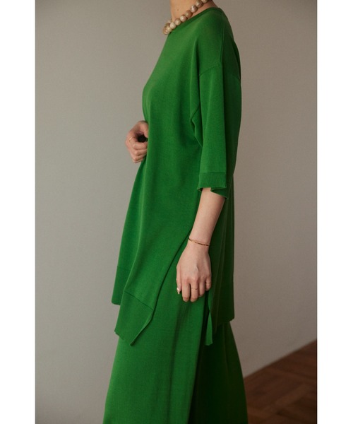 BLACK BY MOUSSY（ブラックバイマウジー）の「cotton washable tops（コットンウォッシャブルトップス）（ニット/セーター・レディース・グリーン/ボルドー/ライトブラック・FREE）」の14枚目の写真