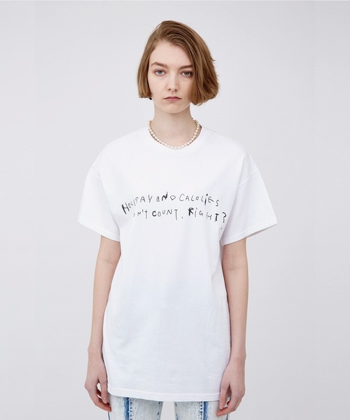 VIAVANDA（ヴィアヴァンダ）の「CALOLIES BIG TEE（その他トップス・レディース・ブラック/カーキ/ホワイト・FREE）」の3枚目の写真