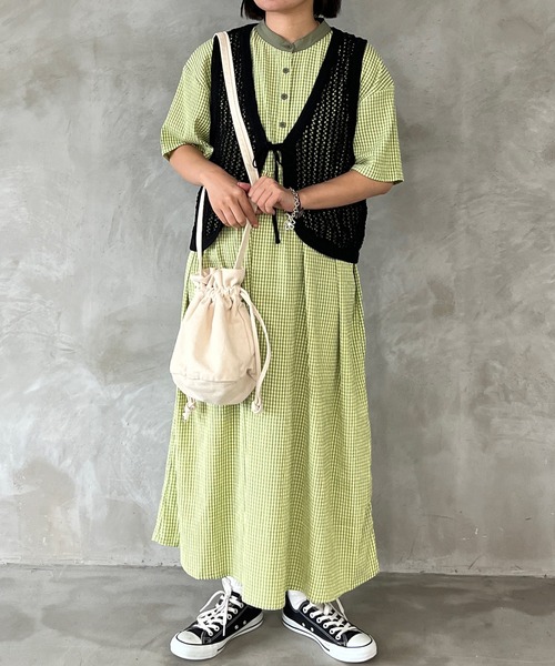 kutir（クティール）の「クロシェニットベスト（ベスト・レディース・アイボリー/グリーン/オレンジ/ブラック・FREE）」の11枚目の写真