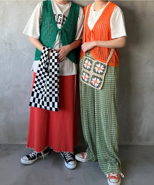 kutir（クティール）の「クロシェニットベスト（ベスト・レディース・アイボリー/グリーン/オレンジ/ブラック・FREE）」の16枚目の写真