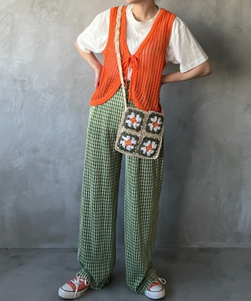 kutir（クティール）の「クロシェニットベスト（ベスト・レディース・アイボリー/グリーン/オレンジ/ブラック・FREE）」の19枚目の写真