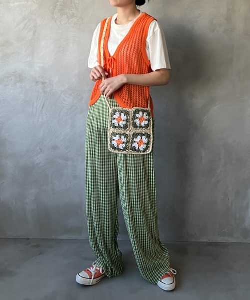 kutir（クティール）の「クロシェニットベスト（ベスト・レディース・アイボリー/グリーン/オレンジ/ブラック・FREE）」の20枚目の写真