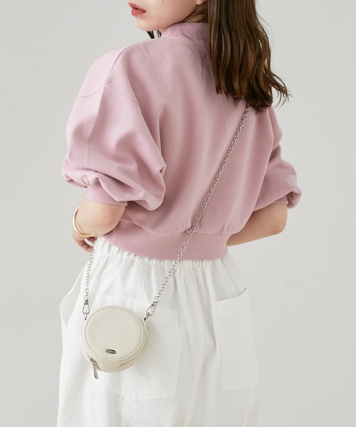 Chico(チコ)の「5分袖エンボスハイネックスウェット(スウェット・レディース・アイボリー/ブラック/グリーン/ピンク・FREE)」の13枚目の写真