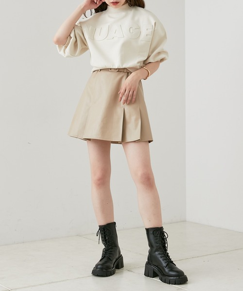 Chico(チコ)の「5分袖エンボスハイネックスウェット(スウェット・レディース・アイボリー/ブラック/グリーン/ピンク・FREE)」の8枚目の写真